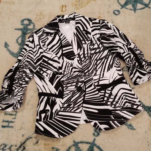 Leslie Stuart Tropical Palm Leaf Blazer Jacket - Picture 2 of 8